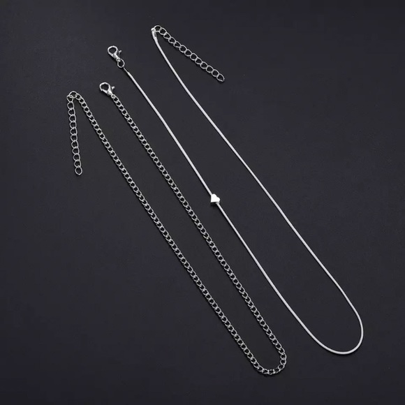 🔴𝟭𝟬/$𝟮𝟱🔴NEW 4 Layered Silver Heart White Cord Anklet - Picture 9 of 12